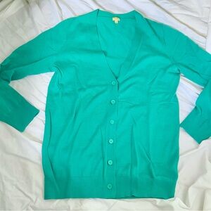 100% Merino Wool J. Crew Factory Cardigan - Aqua